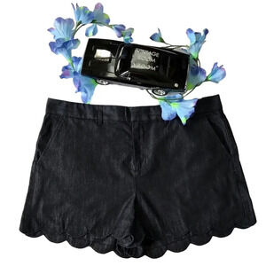 LOFT NWT Dark Wash Scallop Shorts Women 14/32